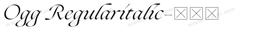 Ogg Regularitalic字体转换